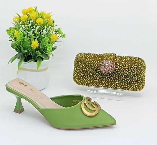 women's clutch and shoes