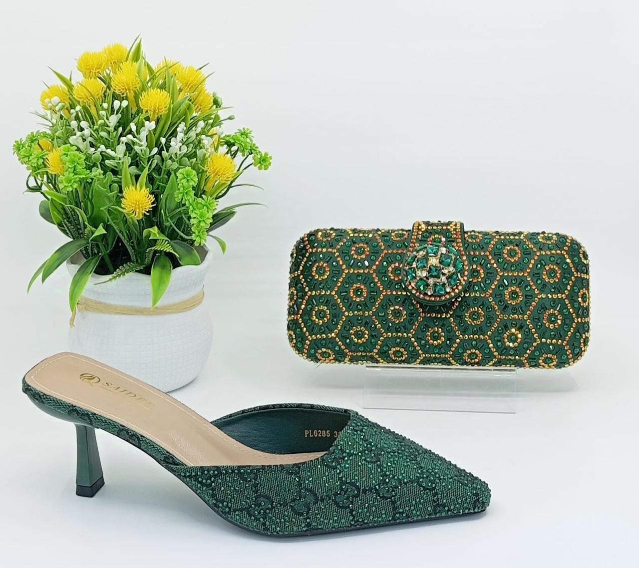 women's clutch and shoes