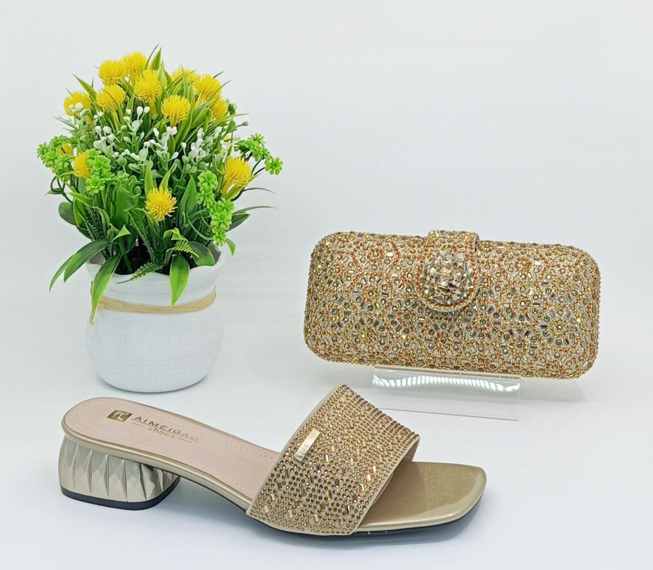 women's clutch and shoes