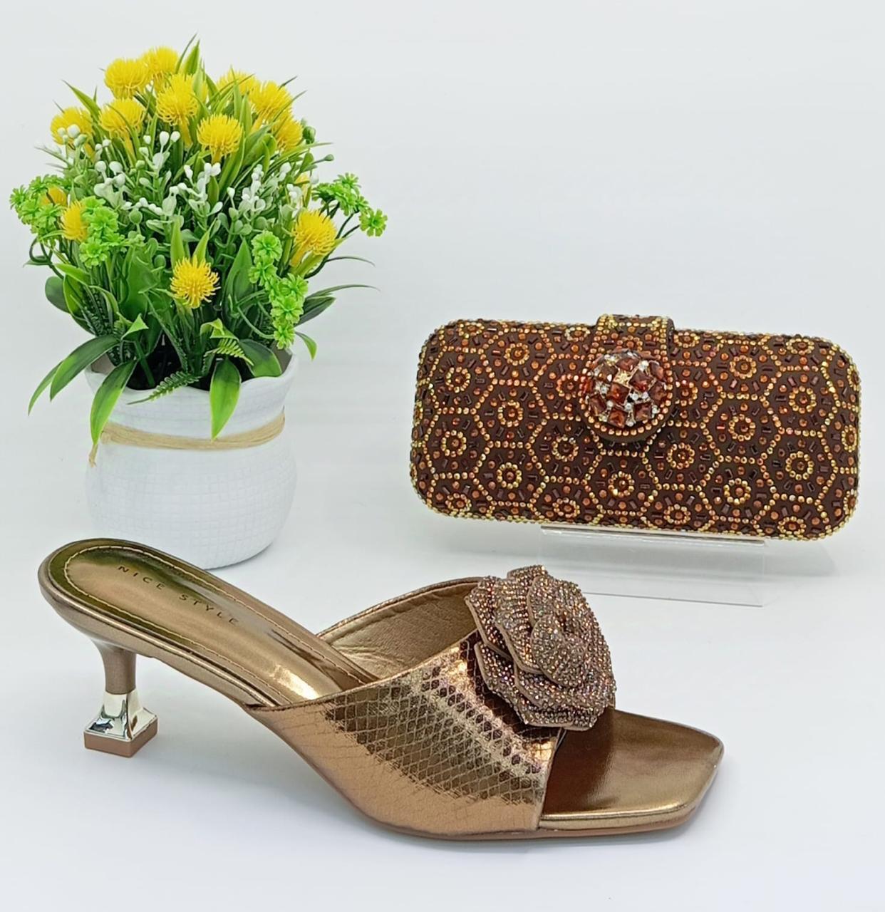 women's clutch and shoes