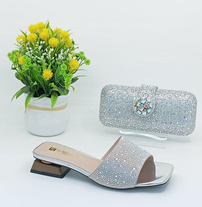 women's clutch and shoes