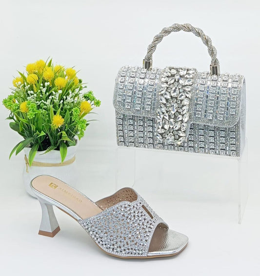 women's clutch and shoes